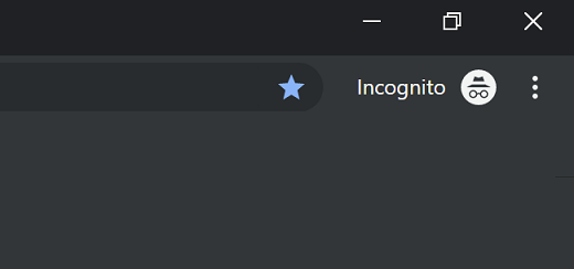 window with Incognito mode icon