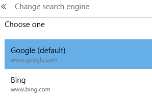 How to change default Search Engine to Google in Microsoft Edge browser