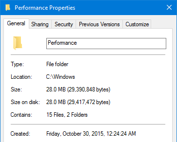 windows file size