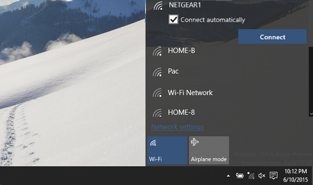 Select Wi-Fi hotspot you want to connect