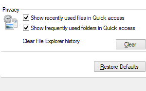 How to disable Frequent folders or Recent files in Windows 10 Quick Access