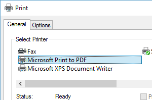 How to print to PDF file in Windows 10
