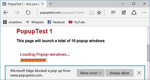 How to turn pop-up blocker ON or OFF in Windows 10 Microsoft Edge