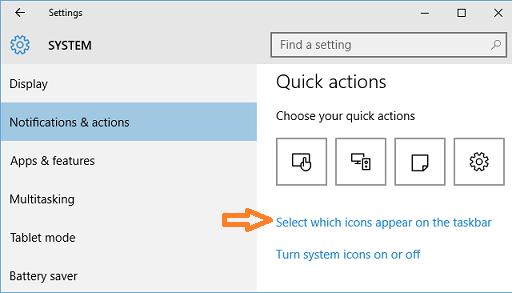  Personnaliser les icônes de la barre d'état des tâches de Windows 10