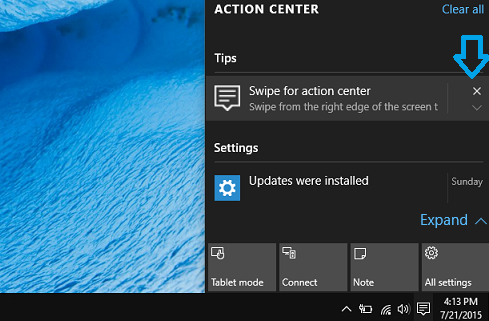 Comment supprimer des notifications d'Action Center dans Windows 10