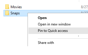 How to pin or unpin folders to quick access in Windows 10